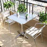 Mesa de jardín Mesa de comedor plegable Mesa de camping Mesa bistro aluminio 60 x 60 cm - details 1