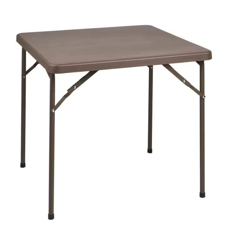 Mesa plegable cuadrada 86x86x74 cm. color marron. - 1