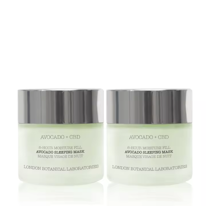 London Botanical Laboratories 2 x Aguacate + CBD | Mascarilla de noche de aguacate hidratante de 8 horas (50 ml) - 1