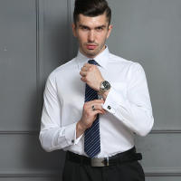 Camisa Larga De Cuello Alto Para Hombre Con Mangas Largas Y Faldones Franceses Para Primavera Otoño Negocios Sociales Banquetes Color Sólido Rayas Cómodo 6XL - details 1