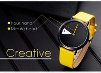 Reloj De Pulsera Creativo Para Mujeres Shengke Con Correa De Cuero Amarillo Resistente Al Agua Y Shock Resistente Estilo Casual - details 3