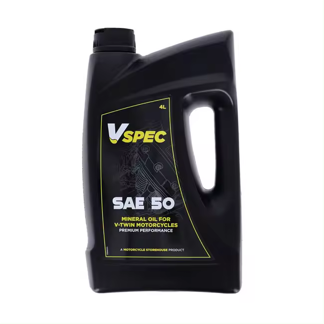 Aceite de motor para motocicleta Vspec, SAE 50 (Mineral). garrafa de 4 litros. - 1