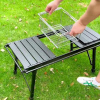 Cesta De Drenaje Para Camping IGT Con Soporte Para Platos Tazas Y Ollas Cesta De Almacenamiento Para Mesa IGT Estante De Expansión Lateral De Escritorio Material De Acero Inoxidable 304 - details 8