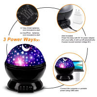 Proyector De Noche Estelar LED 360 Grados Luz Nocturna Rotativa Para Dormitorio Regalo Para Niños Y Mujeres Luz De Luna Y Estrellas Para Niños - details 2