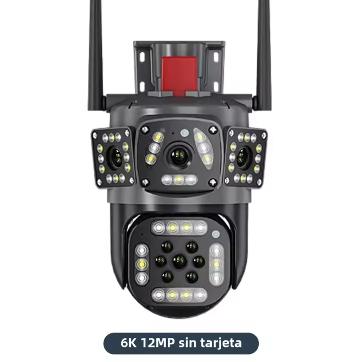 Cámara De Seguridad IP Exterior 6K 12MP WiFi Con Seguimiento De Movimiento PTZ Zoom Cámara De Visión De 360° Protección De Video IP66 - 1