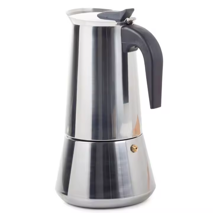Cafetera Moka Italiana de Acero Inoxidable de 600 ml (12 Tazas) – Cafetera Duradera para Preparar Café Espresso en Casa, Ideal para Gas y Cocina Eléctrica, Diseño Elegante y Resistente al Calor - 1