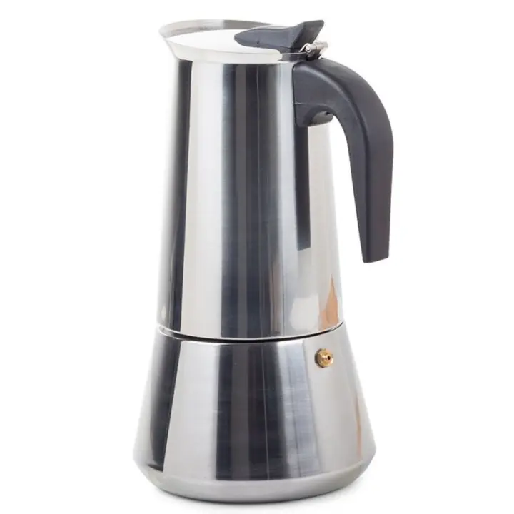 Cafetera Moka Italiana de Acero Inoxidable de 600 ml (12 Tazas) – Cafetera Duradera para Preparar Café Espresso en Casa, Ideal para Gas y Cocina Eléctrica, Diseño Elegante y Resistente al Calor - 1