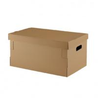 Caja cartón con tapa, caja automontable multiuso de cartón. Fácil Montaje, con asas para facilitar su transporte, cajas para envíos mudanzas almacenaje - details 0