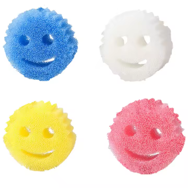 Esponja De Cocina Sonriente Para Lavar Platos Fuerte Esponja De Limpieza Para Cocina Y Baño Absorción De Aceite Y Grasa Durable Y Fácil De Limpiar Color Atractivo - 1