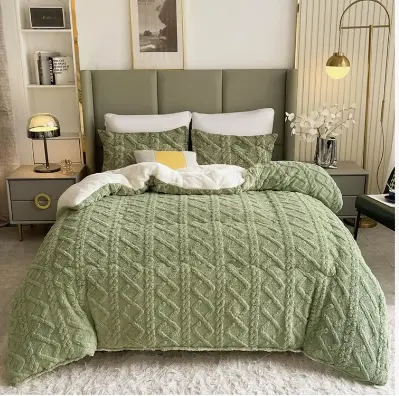 Edredón Borrego 180 x 260c m/240 x 260 cm para Cama Individual o Matrimonio con funda para almohada, Edredón Nódico Invierno Cálido y Suave con Relleno de Micro Fibra Poliéster, Edredón Reversible Franela y Sherpa - 1
