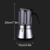 Moka Pot Clásico Italiano De Acero Inoxidable Con Cristal Superior Para 4 Tazas Café Expresso De Pared Con Boquilla Inferior - details 6