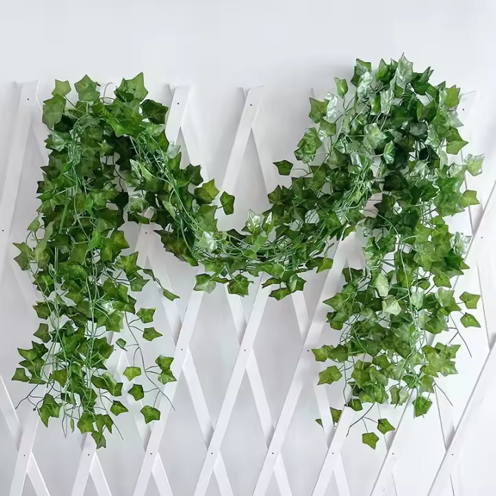 Guirnalda De Hiedra Artificial De Seda 2.1M Para Decoración De Jardín Y Bodas Adorno De Pared Y Vines DIY Hojas Verdes - 1