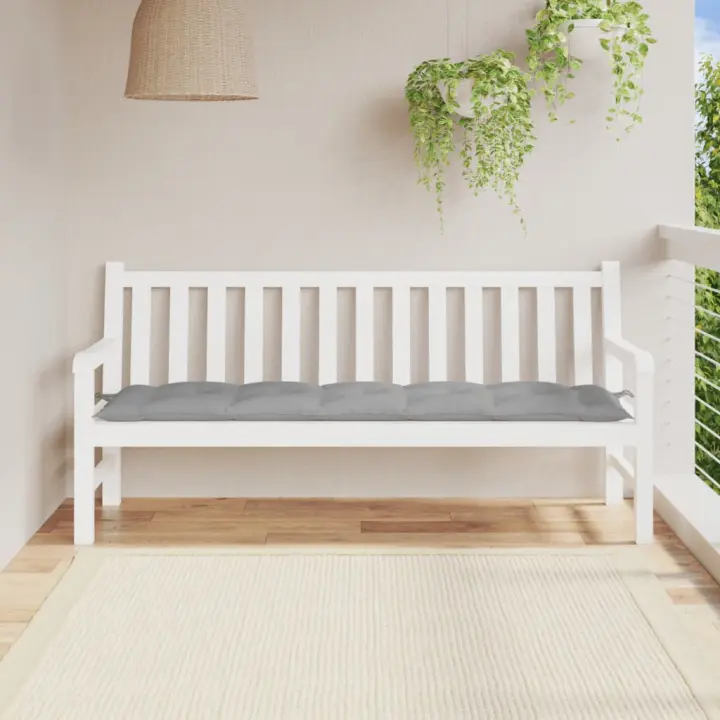vidaXL Cojín de banco de jardín tela Oxford gris 180x50x7 cm - 1