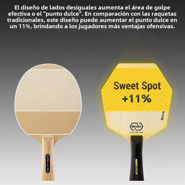 Raqueta De Tenis De Mesa De Madera Pura 5 Capas Hexagono Bat Paddle Raqueta De Tenis De Mesa TOMSHOO Origina China - 1