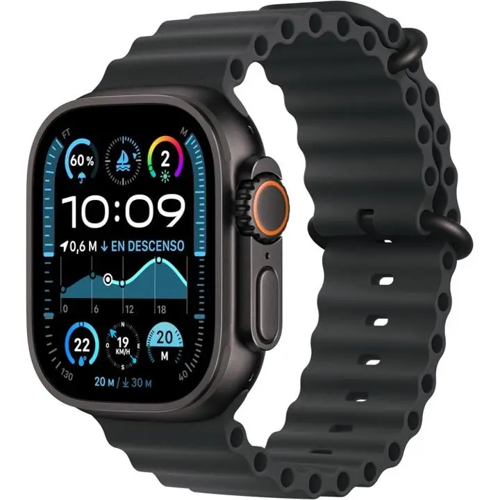 Apple Watch Ultra 2 GPS + Cellular, Reloj Deportivo con Caja de Titanio resistente de 49 mm y Correa Ocean, Muñecas de 130 a 180 mm. Monitor de entreno, GPS Alta Precisión y Pantalla Retina Brillante. - 1