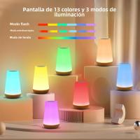 Lámpara de noche LED RGB con Control remoto y táctil color cambiante portátil para mesa o cámara recargable por USB - details 2