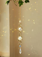 Colgante Boho Catcher De Cristal Hecho a Mano Con Cadena Dorada Para Decoración De Ventana Pared O Jardín Campanas De Viento - details 9