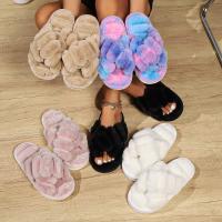Zapatillas De Interior Para Mujer Con Estilo Cruzado Y Peluche Antideslizantes Cómodas Para Todas Las Estaciones Talla Verdadera - details 0