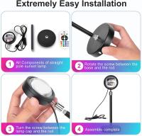 Lámpara De Noche Bluetooth Inteligente Proyector De Arcoíris Y Atardecer Para Decoración De Pared Hogar Y Café Luz De Ambiente De Mesa - details 8