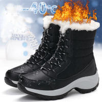 Botas De Mujer Impermeables Con Plataforma Para Invierno 2023 Botas De Tobillo Con Peluche Aislante Botas De Nieve Para Exterior - details 1