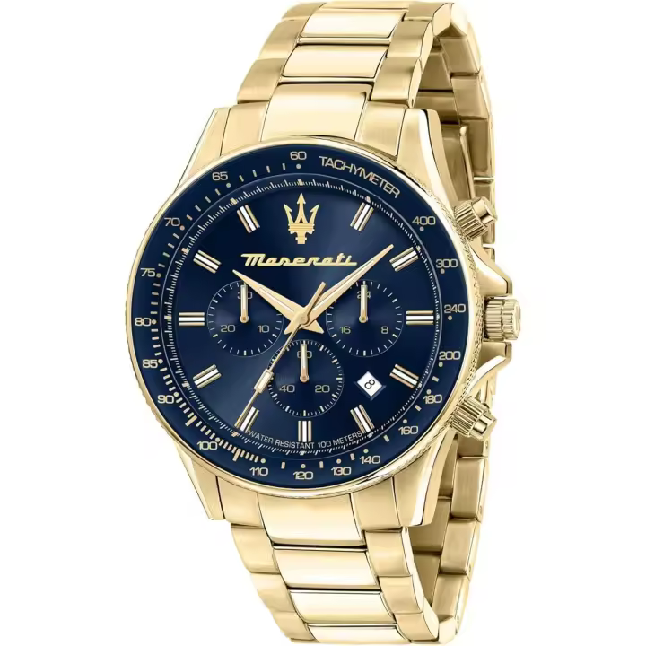 Maserati Reloj para Hombre, Colección Sfida, en Acero Inoxidable, PVD Oro Amarillo, con Correa de Acero Inoxidable - R8873640008 - 1