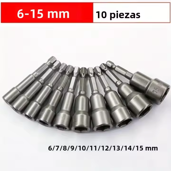 Juego De 15 Piezas De Cabeza De Manguera Con Magnétismo Fuerte Y Cabeza De Hexágono De 65 Mm Para Herramientas De Reparación - 1