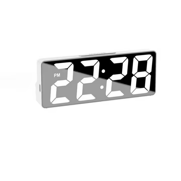 Reloj De Alarma Digital Con Control De Voz Temperatura Fecha 2 Alaramas Modo Nocturno USB Reloj De Mesa 12/24H LED Siempre Encendido - 1