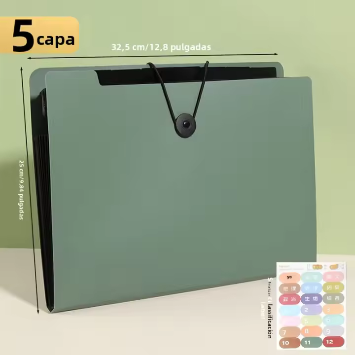 Carpeta A4 De Gran Capacidad Multi-capa Para Estudiantes Y Oficina En Tres Colores Organizador De Viaje Con 5/8/13 Capas - 1