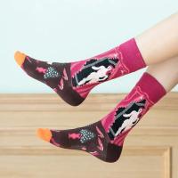 Calcetines De Algodón Para Mujer Estilo Harajuku Con Diseño De Pintura Artística Divertida Kawaii Paisaje Girasol Y Dinosaurio Regalo De Navidad - details 4