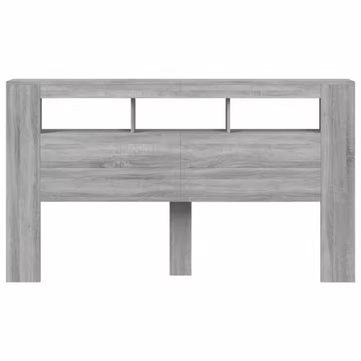vidaXL Cabecero LED madera ingeniería gris Sonoma 180x18,5x103,5 cm - 1