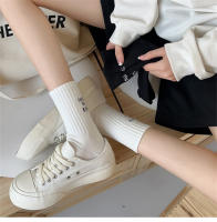 Calcetines De Mujer Estilo Japonés Bordados Con Letras Transpirables Para Primavera Verano Deporte Calcetines Blancos Para Niñas - details 0