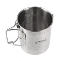 LIXADA Taza De Acero Inoxidable Portátil De 750ml Con Tapa Y Manija Plegable Para Camping Cocina Picnic Deportes Al Aire Libre - details 46
