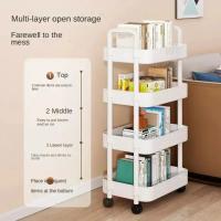 Estante De Almacenamiento Multicapa Móvil Para Cocina Dormitorio Baño Con Carro De Trolley Para Snacks De Bebé En Color Blanco Y Negro - details 3