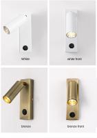 Lámpara De Pared LED Rotativa 3W 85-265V Con Interruptor USB Negra Y Blanca Bronce Para Dormitorio Lámpara Creativa De Banda - details 7