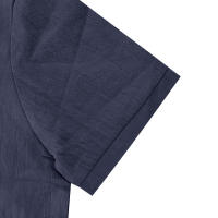 Camisa POLO de manga corta con solapa y botones, informal, de lino, transpirable, estilo británico, de verano para hombre - details 24