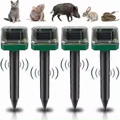 Ahuyentador ultrasónico solar para topos, 4 unidades, ahuyentador ultrasónico solar para topos, ahuyentador ultrasónico para serpientes - 1