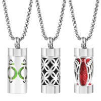Collar De Aceite Esencial Aromaterapia En Acero Inoxidable 2024 Con Patrón De Flores Y Cierre De Perfume Pendiente Tendencia Unisex - details 11