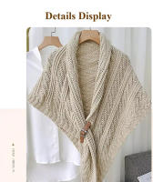 Bufanda De Tela Traidora Con Botones De Cuero Para Mujer Multifuncional Estilo Casual Adecuada Para Todas Las Estaciones - details 11