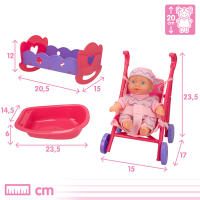 Set muñeca bebé de 20 cm c/ropita y accesorios Colorbaby's - details 5