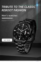 Reloj De Pulsera De Lujo Para Hombre En Acero Inoxidable Negro Con Calendario Reloj De Cuarzo Moda Casual Cronógrafo Reloj Hombre - details 0
