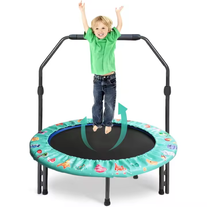 Trampolín para Niños,Mini trampolín de 36 Pulgadas con Mango Ajustable,Trampolín con Cubierta de Seguridad Acolchada,Trampolín Reboteador para Deportes de Salto en Interiores o Exteriores - 1
