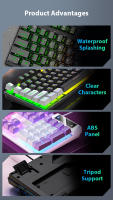 Teclado Gaming K500 Con Keycaps Blanco Y Rosa Mezclados 104 Teclas Cableado Para Laptop PC Estilo Mécanico Interfaz USB - details 0