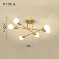 Lámpara Colgante Minimalista Nórdica LED Para Habitaciones Y Salones En Negro Y Oro Decoración De Iluminación Ajustable - details 9