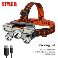 Lámpara De Cabeza Super Brillante USB Recargable 5 LED Con Batería Integrada Para Camping Y Pesca Nocturna KDULIT - details 9