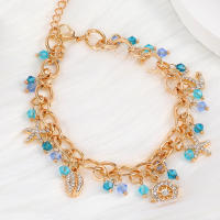 Encanto Pulsera popular con colgante de ancla y estrella de mar de aleación estilo vacaciones oceánicas para damas - details 7