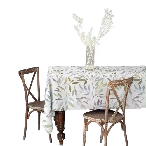 Lafabricadelastelas-Mantel  panamá, acuarela con hojas otoño, estampación digital.  Diseño único. Alta calidad, hecho en España. Lavable, decoración hogar cocina, salón, comedor - 1