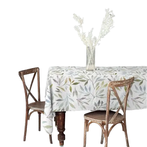 Lafabricadelastelas-Mantel  panamá, acuarela con hojas otoño, estampación digital.  Diseño único. Alta calidad, hecho en España. Lavable, decoración hogar cocina, salón, comedor - 1
