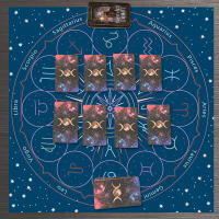 Mantel De Taro Con Doce Constelaciones Y Cielo Estrellado 1pc Decoración De Juego De Tarot Estilo Moderno Poliéster 100% - details 33