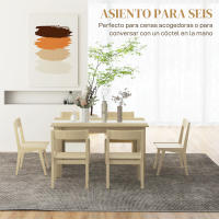 HOMCOM Mesa de Comedor Moderna Mesa de Cocina Rectangular para 4-6 Personas Carga 100 kg para Salón 140x89,5x75 cm Blanco y Roble - details 0