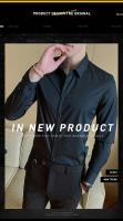 Camisa Blanca Para Hombre Tallas Grandes 7XL 8XL Estilo Formal Solido Primavera Otoño Cuello Redondo Manga Larga Negra Ligero Azul Marina - details 2